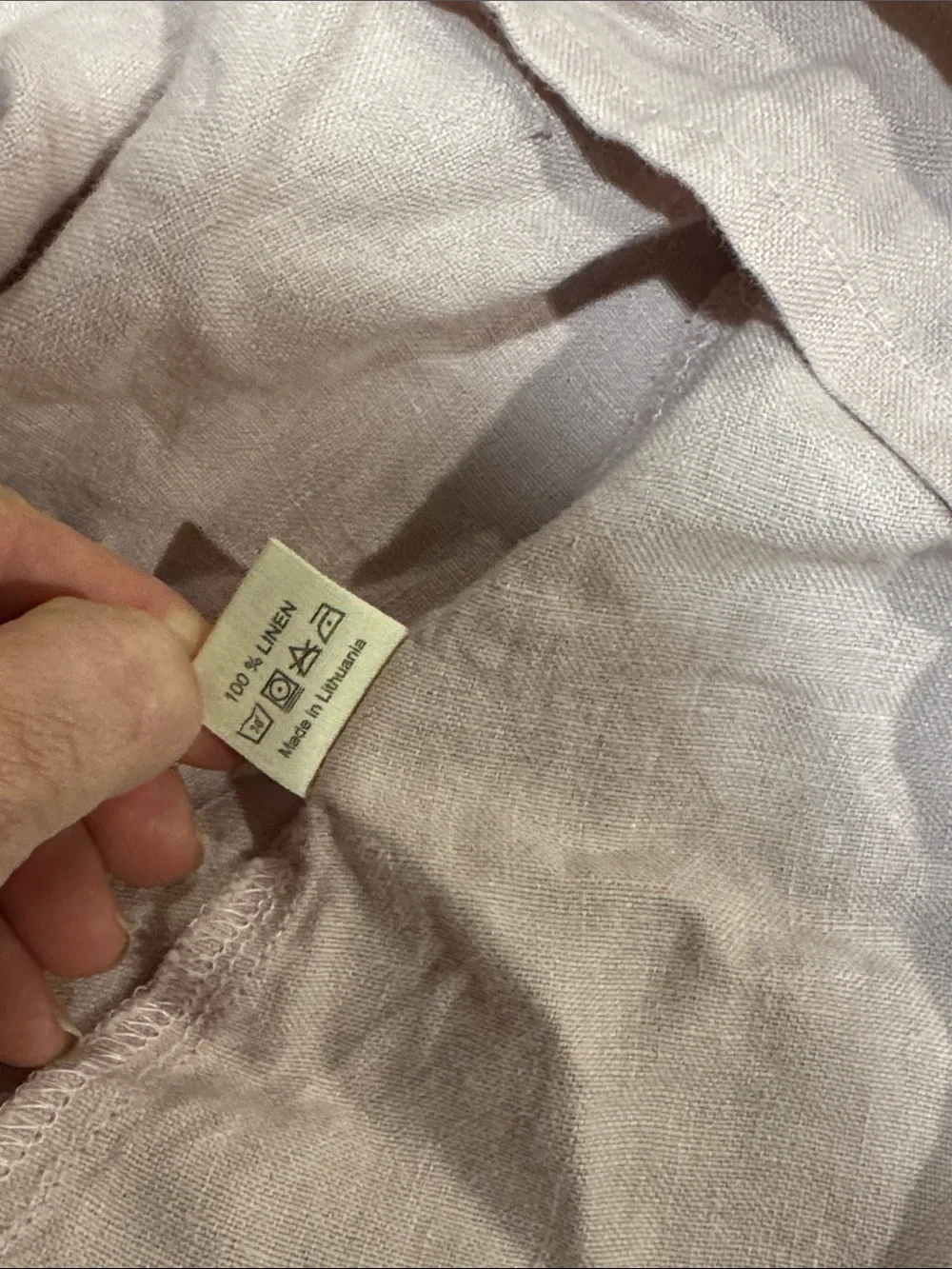 notPERFECTLINEN Pale Pink High-Low Relaxed Linen-Blend Tunic S/M - Picture 9 of 9